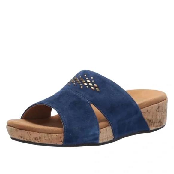 Spenco Passport Wedge womens Slide Sandal 12B Dark Navy NWB - Picture 2 of 12